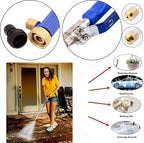 High Pressure Power Washer Wand, Watering Sprayer Cleaning Tool, Hydro Jet Water Hose Nozzle, Wand Lance for Gutter Patio Car Pet Window blue