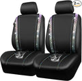 CAR PASS Leather Bling Diamond Car Seat Covers 2 Front Interior Sets, Waterproof Universal Shining Glitter Crystal Sparkle Fit for 95% Auto Truck SUV Cute Women Girl, Black Multicolor Rhinestone