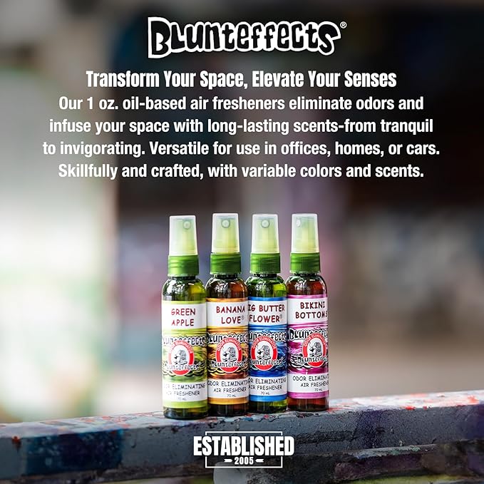 Blunteffects 100% Concentrated Air Freshener Car/Home Spray (5 Assorted Scents) by Blunteffects