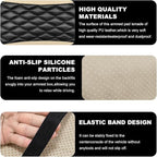 Car Center Console Cushion Pad, 12.6 × 7.48 Inches Waterproof Car Armrest Seat Box Cover, PU Leather Armrest Cover Protector for Most Vehicle, Universal Car Interior Accessories (Black+Beige)