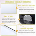 PIMCAR Windshield Sun Shade for 2023 2024 2025 2026 Honda Accord, 310T Reflective Polyester Front Window Sun Visor Blocks UV Rays Foldable Sunshade Honda Accord Accessories