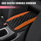 Car Center Console Cushion Pad, PU Leather Waterproof Auto Armrest Box Cover Protector, Comfortable Armrest Seat Box Cover Mat, Universal Car Accessories for SUV Truck (Orange)