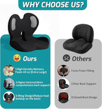 Ergonomic Seat Cushion,Office Chair Cushion with Lumbar Support Pillow,Car Orthopedic Seat Cushions,Designed for Sciatica,Tailbone,Back Pain Relief,for Office,Car,Truck,Home,Desk Chair