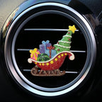 Set of 4 Christmas Car Air Freshener Vent Clips, Cute Glitter Santa Snowman Xmas Tree Car Air Conditioning Outlet Clip Charms, Fun Auto Interior Decoration Accessories
