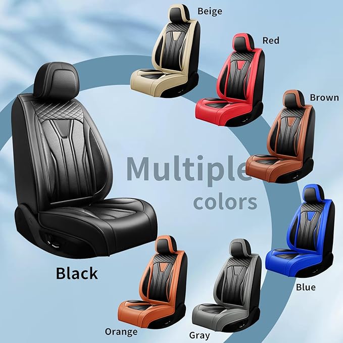 Fit Tucson Car Seat Covers Compatible with Hyundai Tucson 2010-2026, Premium Leather Breathable, Wear Resistant, Airbag Compatible, All-Weather Protection & Full Coverage, Full Set Orange&Black