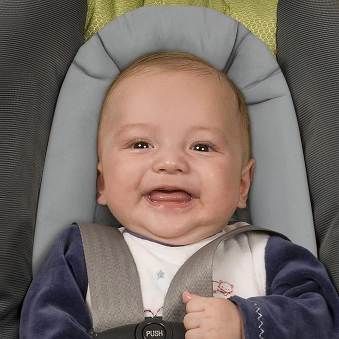 Pro Goleem Car Seat Head Support Infant, Soft Infant Car Seat Insert, 2 in 1 Carseat Head Support for Toddler, Perfect for Car Seat, Stroller, Swing, Bouncer, Pink and Gray