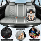 Fit Tucson Car Seat Covers Compatible with Hyundai Tucson 2010-2026, Premium Leather Breathable, Wear Resistant, Airbag Compatible, All-Weather Protection & Full Coverage, 2 Front Seat Gray