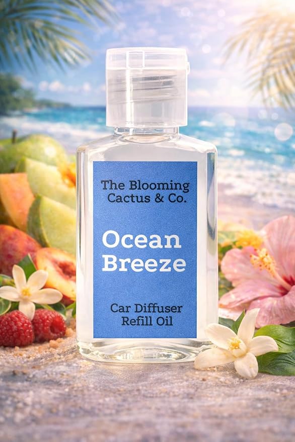 Car Diffuser Oil Refill 1 oz – Essential Oil Car Air Freshener Refill for Hanging Car Diffuser, Long Lasting Fragrance Oil, Phthalate Free, Multiple Scents. | Ocean Breeze