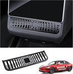 Tesla Air Vents Cover Model Y Juniper Model 3 Highland Alloy Rear Seat Center Console Air Vent Trim Cover Tesla Model 3 Accessories Backseat Air Condition Outlet Protector Black