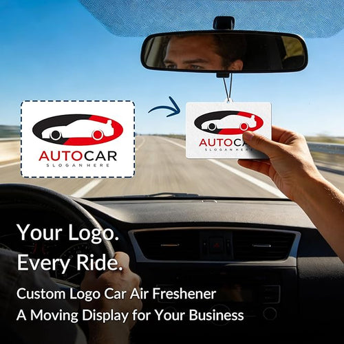 10-1000 Pcs Custom Air Fresheners with Picture - Personalized Photo/Logo/QR Code/Text, Bulk Promotional Car Gifts for Business Branding Events (A4-Horizontal rectangle)