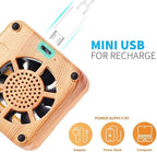 Weljoy Wood Grain Portable Diffuser for Essential Oils – Car or Travel, Mini Size, Quiet, Waterless, Re-Chargeable Battery or USB (Dark Brown)