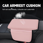 Car Armrest Cover Pad - Nappa Leather Car Center Console Cover with Breathable Holes, Non-Slip Auto Arm Rest Cushion, Universal Car Interior Accessories Fit forTesla Model Y (Pink)