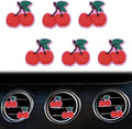 6 Pcs Red Cherry Air Vent Clips, Cute Cherry Car Air Fresheners Vents Clips Diamond Vent Clip Car Interior Decor Charm Bling Cars Accessories Cars Decoration for Women, Automotive Air Fresheners