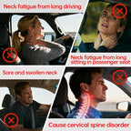 Car Neck Pillow, headrest, Cushion. Three-Point fit to The Neck Curve, Stable Support for The Cervical Spine, relieves Neck Soreness. Perforated PU Leather with high Breathability, Durable 1P（Grey）
