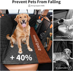 HOTEAGLE Car seat Cover for 2 Dogs, 100% Waterproof Scratch Proof Nonslip Dog car seat Cover for Back seat, Dog Hammock for car Hard Bottom Holds 400lbs, Standard（ Black）