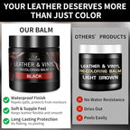 Leather Recoloring Balm and Leather Repair Kit for Furniture, Black Leather Restorer for Couches, Furniture, Car Seats, Leather Paint & Stain for Sofa, Chairs, Bags, and More