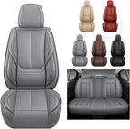 Leather Car Seat Covers,Car Seat Covers Full Set,Automotive Seat Covers 5 Seats,Fit for Most Cars SUV and Most Sedans Grey