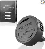 Car Air Freshener Vent Clip, 5 Pack Refills, Essential Oil Car Diffuser (1 Metal Clip + 5 Fragrance Pads), Long Lasting 80 Days, Easy to Clip on Vent, black, Peppermint Eucalyptus
