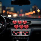 6Pcs Bling Heart Air Vent Clips Red Heart Car Air Fresheners Vents Clips Car Diffuser Diamond Car Interior Decor Charm Decoration Cute Accessories for Women Automotive