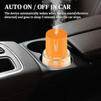 Ikeda Car Diffusers for Essential Oils,100ml Glass Car Essential Oil Diffuser, Smart Car Air Freshener with 3 Adjustable Modes, Auto On/Off & 300mAH Battery Operated Car Aroma Diffuser, Orange