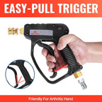 YAMATIC Pressure Washer Gun 5000 PSI - 3/8" Swivel Plug & M22-14mm Coupler, Power Washer Extension Wand Trigger Handle with 1/4" Quick Connect for Foam Cannon Car Wash
