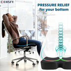 Memory Foam Seat Cushions Coccyx Pad Thicken Widen Strong Support and Comfort for Office Chairs, Car Seat, Dining Gaming Chairs, Wheelchairs.