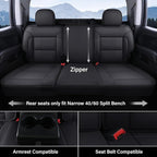 Coverado Full Set Seat Covers Faux Leather(Black) Easy Install,Waterproof, Custom Fit Chevy Silverado/GMC Sierra (2007-2013/2019-2025 1500; 2020-2025 2500HD/3500HD) Crew/Double/Extended Cab