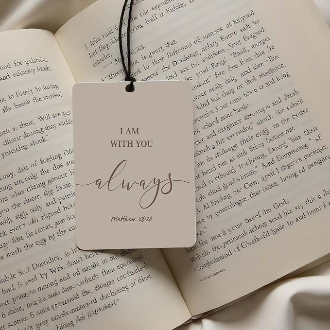 Christian Scripture Car Air Freshener 4Pcs, Inspirational Bible Quotes Hanging Scents,Coffee Color Bible Quote Gift Air Freshener Hanging in Car Wardrobe Drawer or Book.