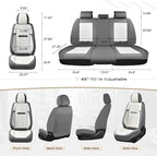 Coverado Car Seat Covers Front Seats, Seat Covers for Cars, Car Seat Protector, 2-Pack Car Seat Cushion Nappa Leather, Waterproof Seat Covers Carseat Cover Universal Fit for Most Cars(Gray&White)