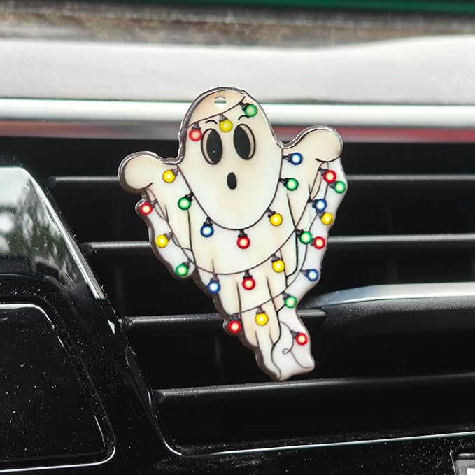 Halloween Ghost Car Diffuser Vent Clip - Cute Interior Decor for Women (3 Pcs)