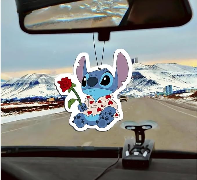 Rawan 4 Pack Car Air Freshener Cartoon, Accessories Cute for Women Girls And men Car, Funny Decor Hanging Fresheners Car Interior Room Decorations, for Christmas Gift. (A, Large)