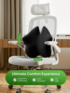 Benazcap Lumbar Pillow, Back Support for Office Chair, Car Seat, Sofa, Travel, Ergonomic Multi-Region Memory Foam & Adjustable Straps, Lower Back Pain Relief and Improved Posture Effectively, Black