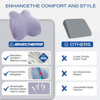Skechers Women’s Lumbar Pillow,Memory Foam Lumbar Support Pillow for Office,Chair Lower Back Pain Relief Lumbar Pillow,Ergonomic Design Back Support Pillow for Office Chair,Car,Home,Travel,Purple