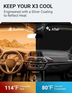 Proadsy 2026 Upgrade Front Windshield Sun Shade Foldable Sunshade Protector Custom Fit 2018-2025 BMW X3 Accessories