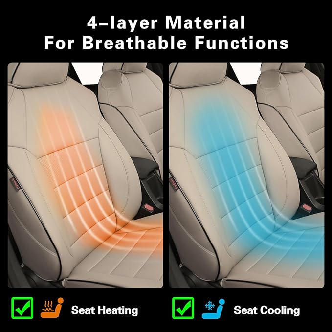 EKR Rav4 Seat Covers Custom Fit for Toyota Rav4 2016 2017 2018(Hybrid) LE,SE,XLE,Limited, Leather Car Seat Cover Full Set for SUV,Faux Leather(Beige)
