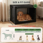 33" L x 25" W x 25" H Collapsible Travel Dog Crate, Portable Soft Dog Kennel for Medium Large Dogs up to 60 lbs, 4-Door Foldable Travel Crate with Durable Mesh & Storage Bag, Black