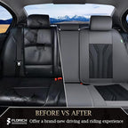 FLORICH Rear Seat Covers Leather Car Seat Covers Waterproof Back Seat Cover Automotive Seat Covers Universal Seat Cushion Protector for Most Cars Trucks SUV-Gray&Black