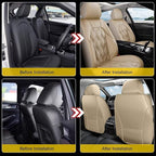 AOMSAZTO Front Seat Covers Fit for Hyundai Sonata 2007-2026 Waterproof Faux Leather Car Seat Cover Compatible with Airbag(2PCS Front, Beige)