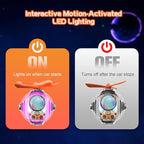 Astronaut Design Car Air Freshener with 6-Color Auto Light Up & 4 Scented Pads – Light Fragrance, Decorative Auto Accessories
