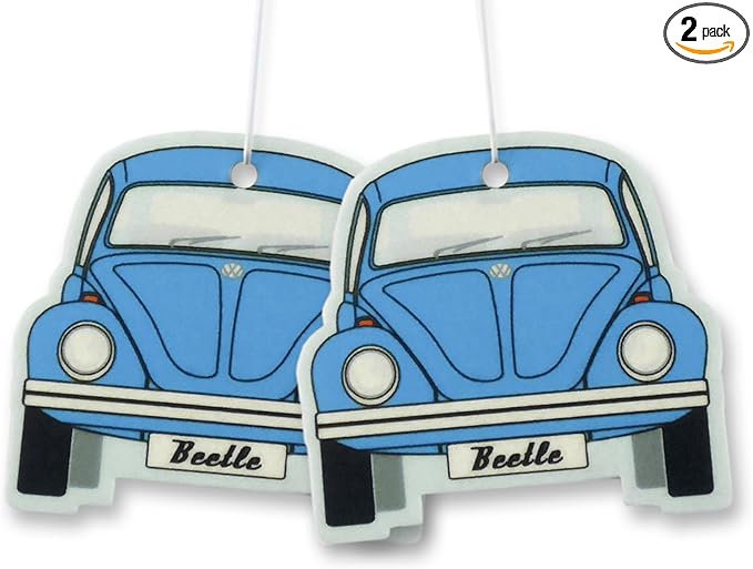 BRISA VW Collection Volkswagen Air Freshener, Room Freshener, Deodorizer for Cars Beetle Motif (Set of 2) (Blue, Fresh)