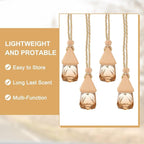 uxcell 4pcs Hanging Car Air Freshener Perfume Bottle, 8ml Pendant Empty Clear/Brown Glass Essential Oil Aromatherapy Diffuser with Wooden Cap for Car Decor (Clear/Brown, Rhombus)