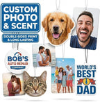 Custom Car Air Freshener with Photo - Double Sided Personalized Face Picture Hanging Ornament, Funny Scented Auto Accessories, Unique Gift for Boyfriend, Husband & Home Decor