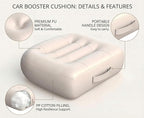 Adult Car Booster Seat Cushion/office chair cushion with Carry Handle Angle Lift Seat Cushion Imitation PU breathable fabric More comfortable and beautiful,for/car/office/wheelchair seat cushion/milky