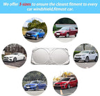 Foldable Car Windshield Sun Shade, Bonus Steering Wheel Sun Shield to Block UV Rays Keep Your Vehicle Cooler, Easy to Use Car Interior Accessories (Small)