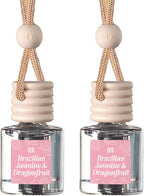 CANDECraftCo Car Air Hanging Fragrance Oil, Car Auto Freshener for Essential Oils, Scents Fragrance Aromatherapy Automobile Diffuser, Long Lasting (Braziian Jasmine & Dragonfruit)