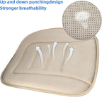 KAYI Car Seat Cushion, Memory Foam Car Seat Cushion, Anti Slip Rubber Bottom Car Seat Cushions for Driving, Suitable for Car and Office Chairs (Cream)