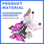 Car Shiny Dual Butterfly Air Outlet Clips, Crystal Air Fresheners Vent Clips, Car Diffuser Vent Clip Rhinestone Diamond Interior Decor, Car Decoration, Bling Car Accessories (2 Pcs Pink)