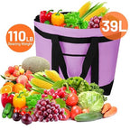 CIVJET Insulated Reusable Tote Bag for Grocery Shopping for Women/Men, Pizza/Food Delivery Bag to Keep Food Cold/Hot for Commercial Delivery Services, Cooler bags for Travel/Beach/Picnic, Lavender