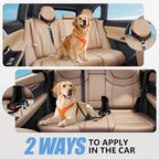 Headrest Dog Car Safety Seat Belt-Easy to Use, Dog Seat Belt with Military-Grade, Seatbelt Adjustable - Car Leash with Elastic Bungee & Reflective Safety Tether(Black)