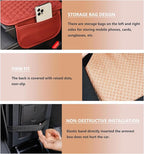 Car Center Console Cover,Microfiber Leather Car Armrest Cover Cushion with Storage Bags, Universal Car Armrest Storage Box Car Interior Accessories for Most Vehicles, Red